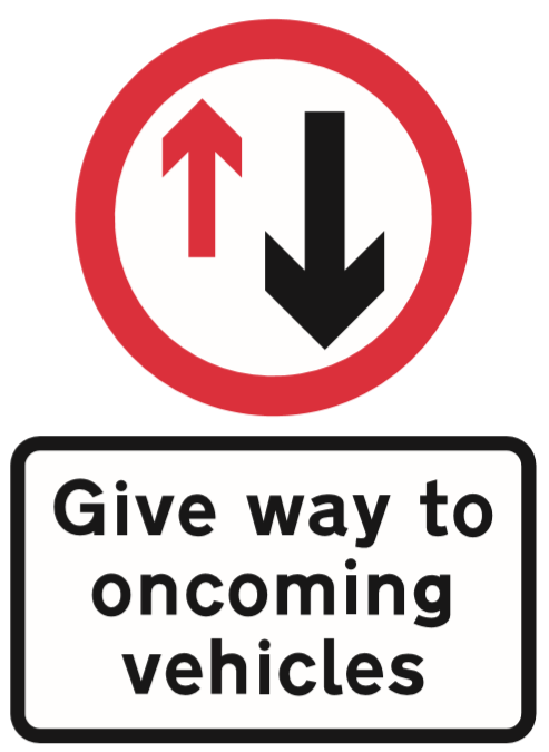 Give way to oncoming vehicles