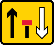 Centre lane of three closed sign