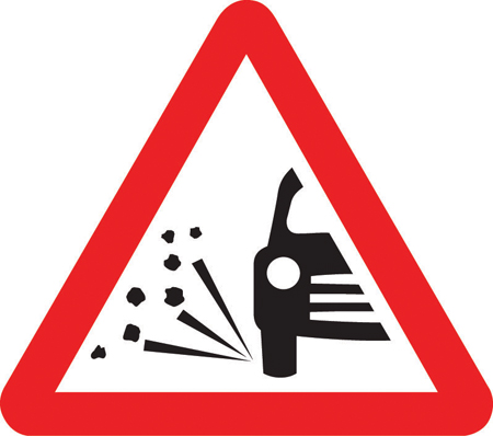 Loose chippings sign